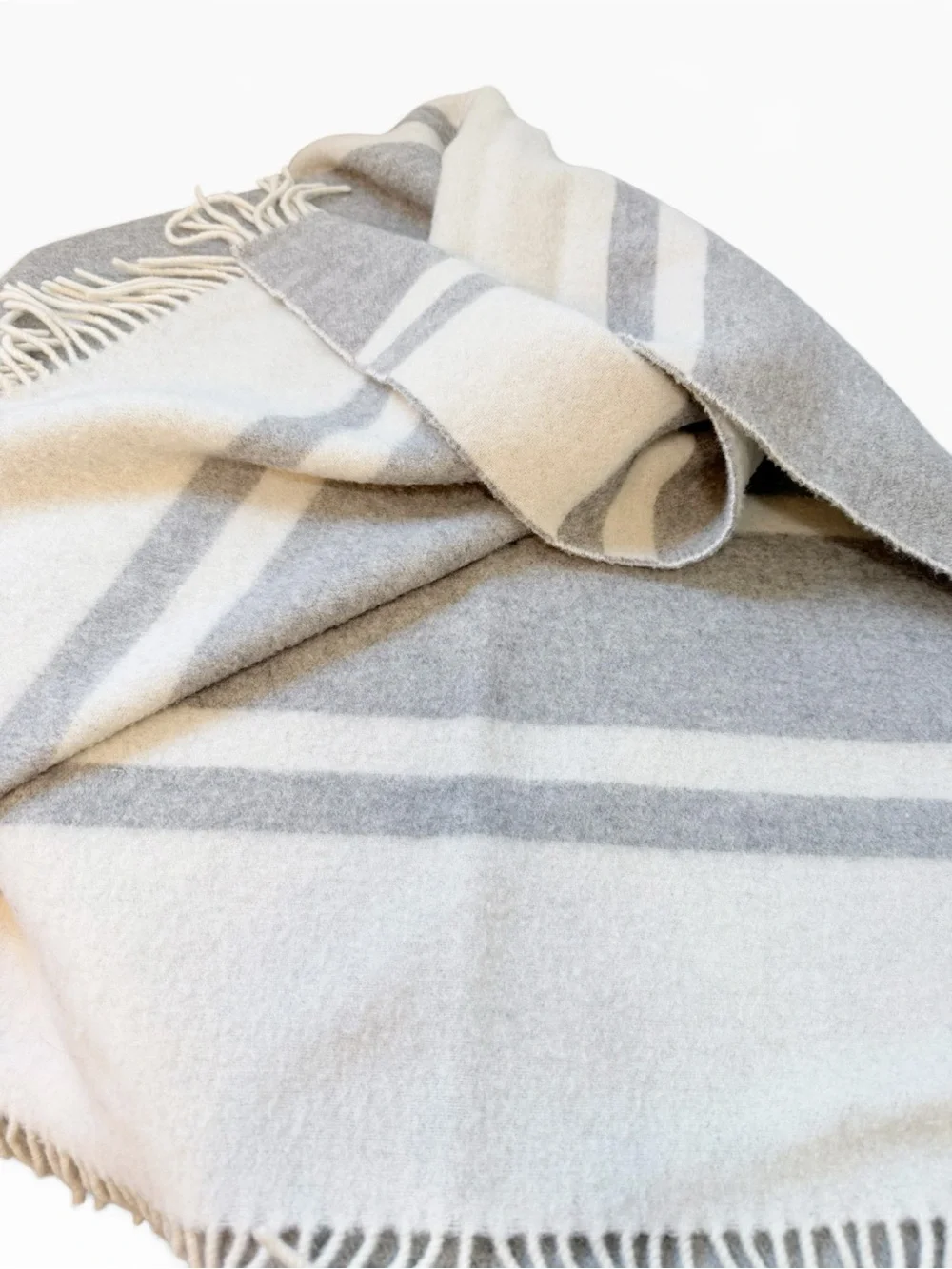 Strong Home Twin Color Superfine Lambswool Throw Made In Italy Grey Melange